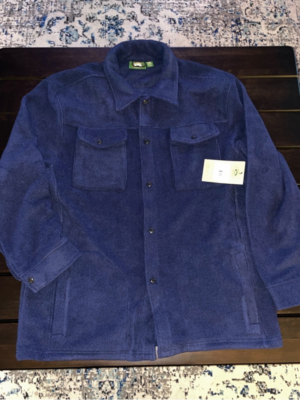NWT Boutique Men's Navy Blue Fleece Jacket/Shirt